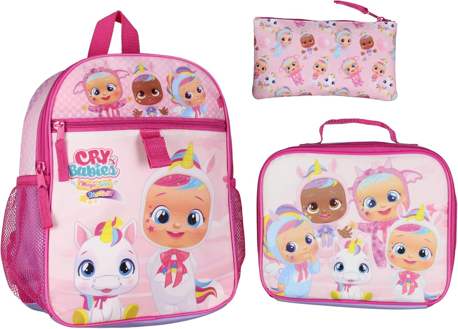 INTIMO Beyblade Burst Spinner Tops Character Allover Print Backpack with Lunch Bag Tote