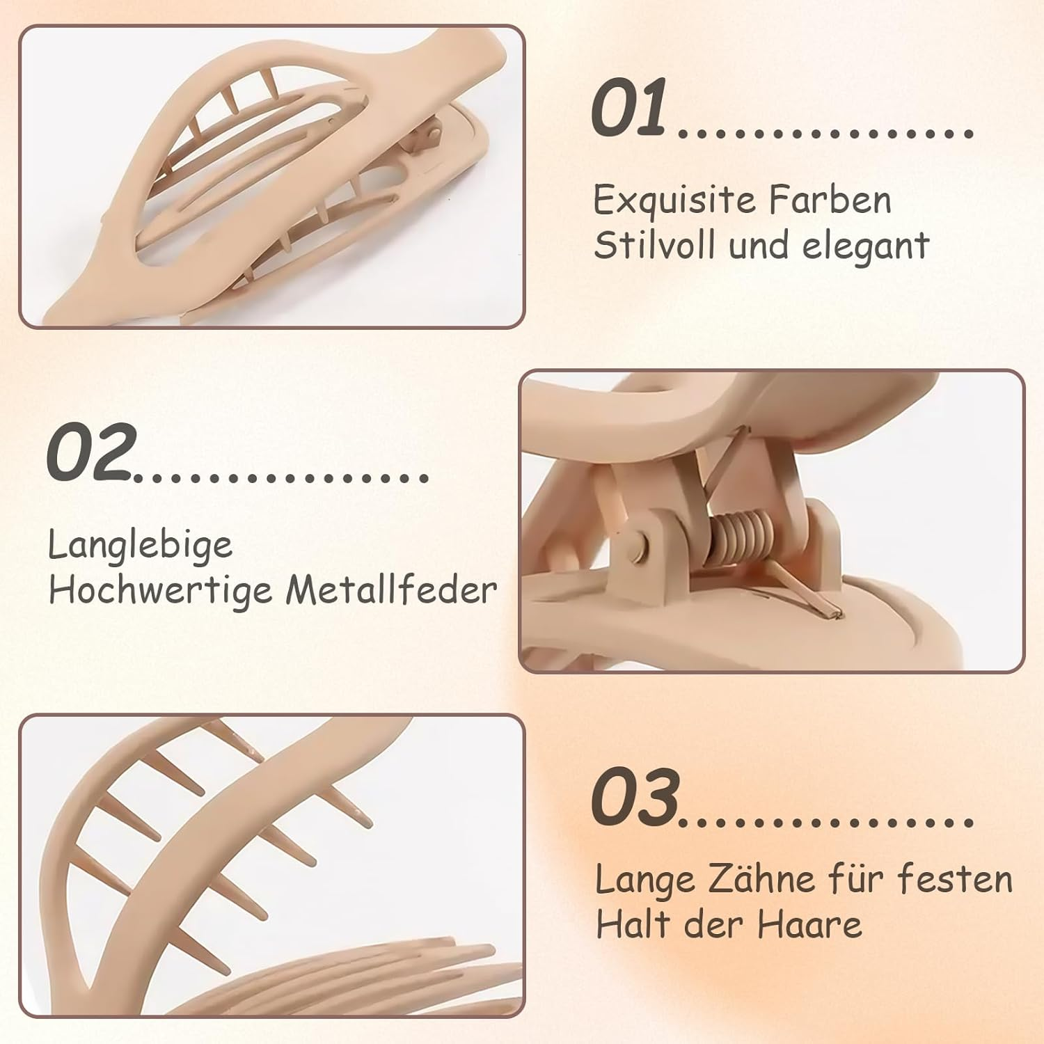 Pack of 8 Hair Clips, Women'S Hair Clip, Flat Hair Clips Set for Thin and Thick Hair, Plain Hair Clips, Large Duckbill Clips, Duckbill Clip, Ideal for Lying down and Driving image number 5