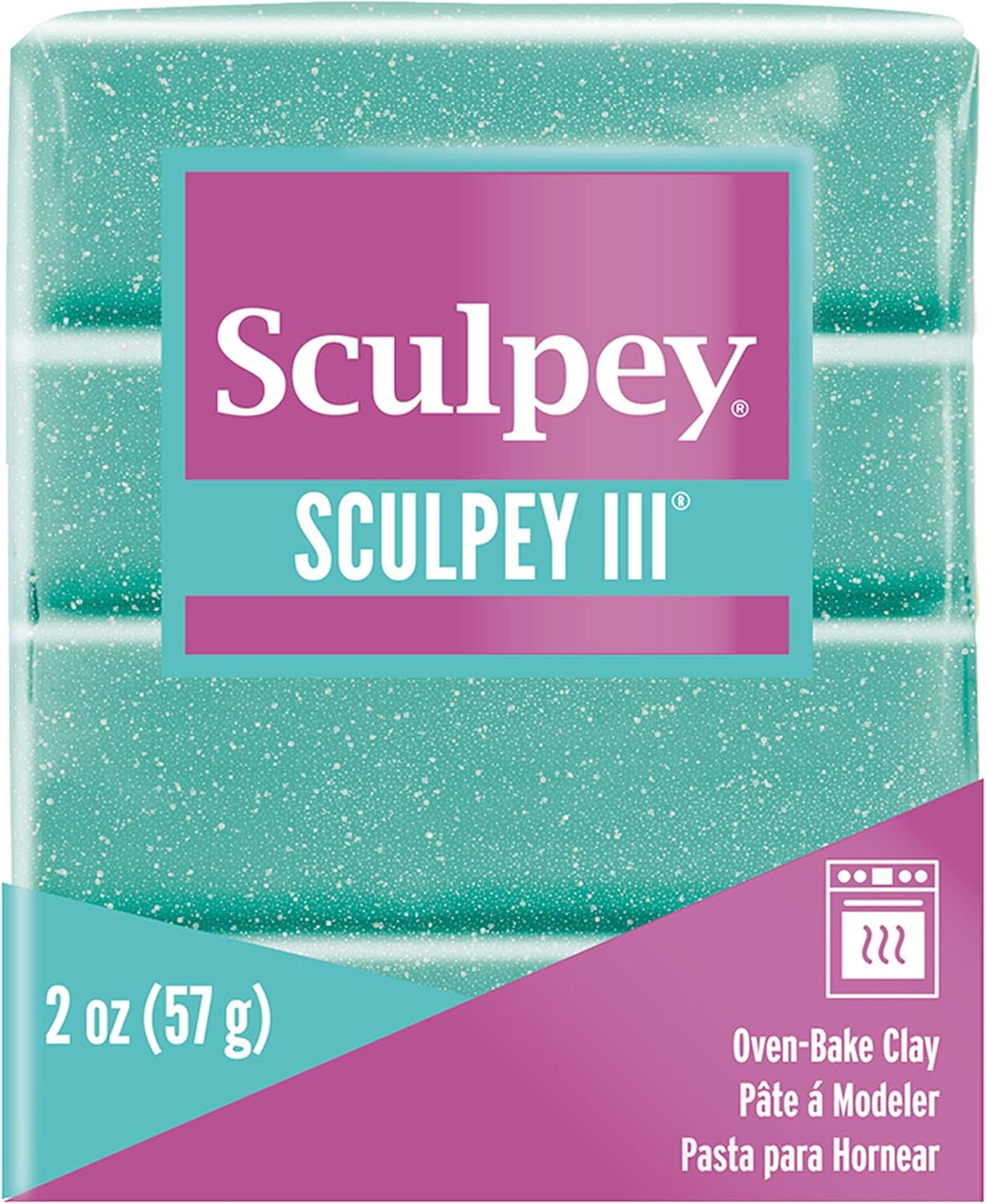 Sculpey Polymer Clay 2OZ Viol GLTTR, Violet Glitter
