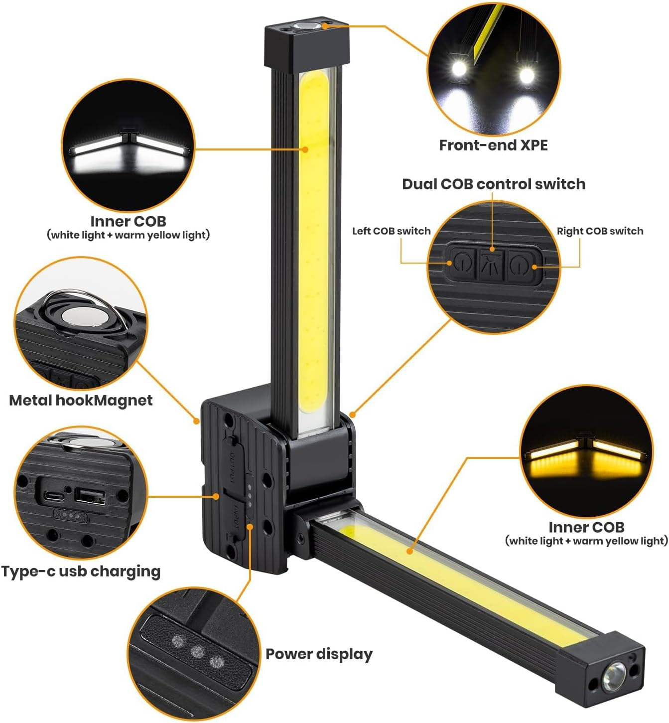 Gym Lighting Pro - Magnetic LED Posing Lamp for Bodybuilding, Rechargeable Adjustable Brightness Home Gym & Garage Studio Lights image number 6