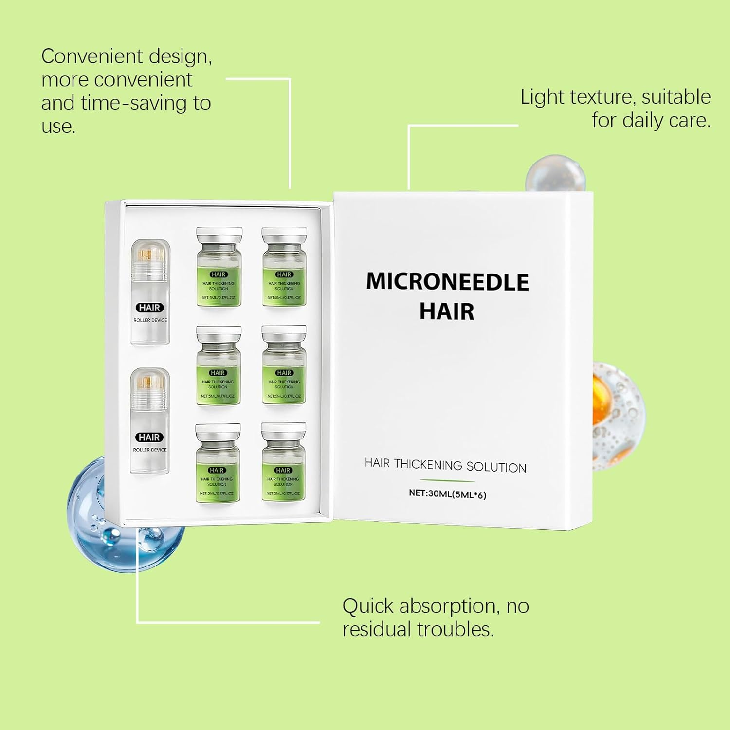 Micro Infusion Hair Renewal Kit, Hair Regrowth System Microneedling, Strengthens Roots, Hydrating & Fuller for Fine or Thinning-Looking
