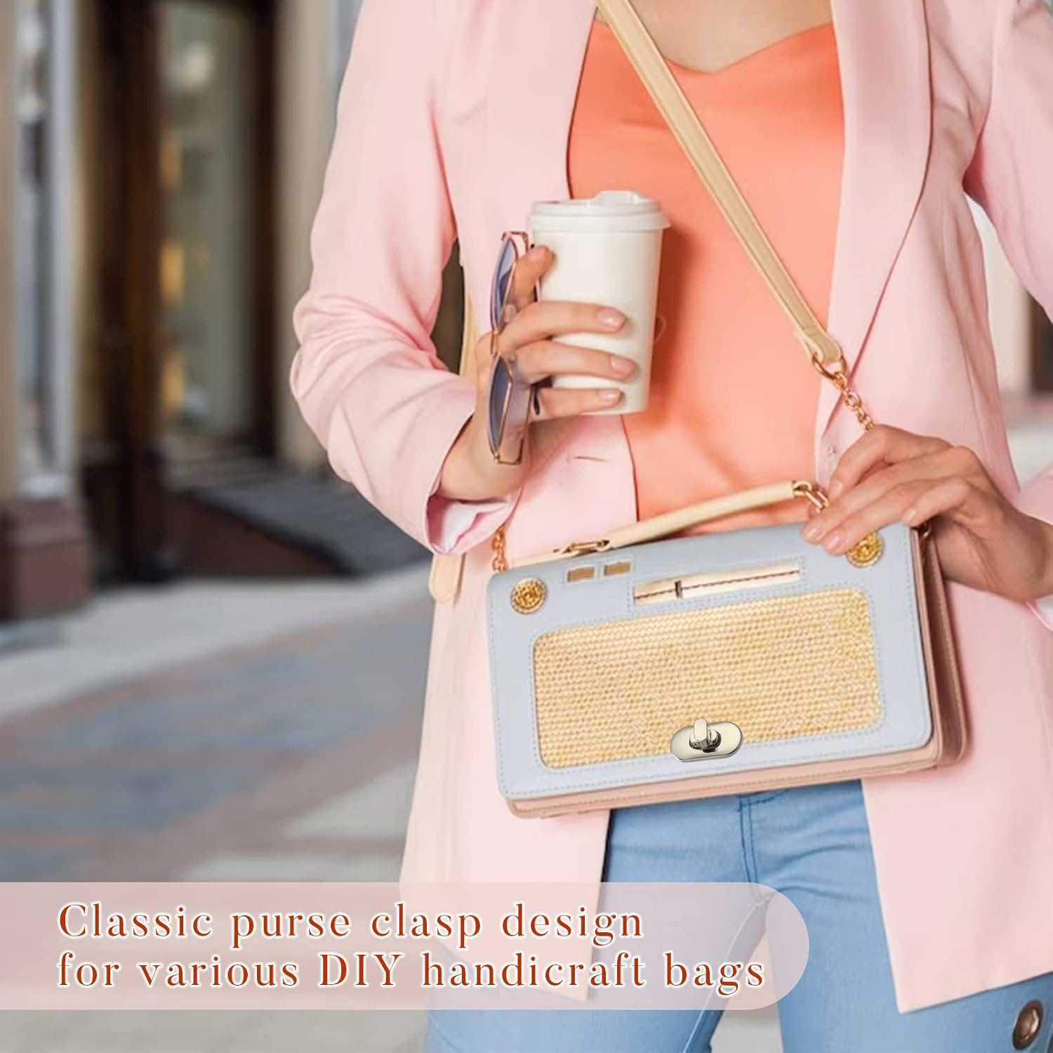 TXIN 15 Pieces Twist Lock Fastener Purse Turn Locks Clasp Bag Closure Metal Clip Hardware for DIY Handbag Craft Making Supplies - Multicolor image number 6