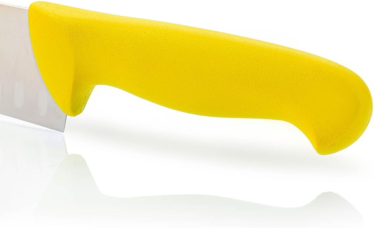 Arcos Series 2900 - Santoku Knife Asian Knife - Blade Nitrum Stainless Steel 7" - Handle Polypropylene Yellow Color - Red image number 2