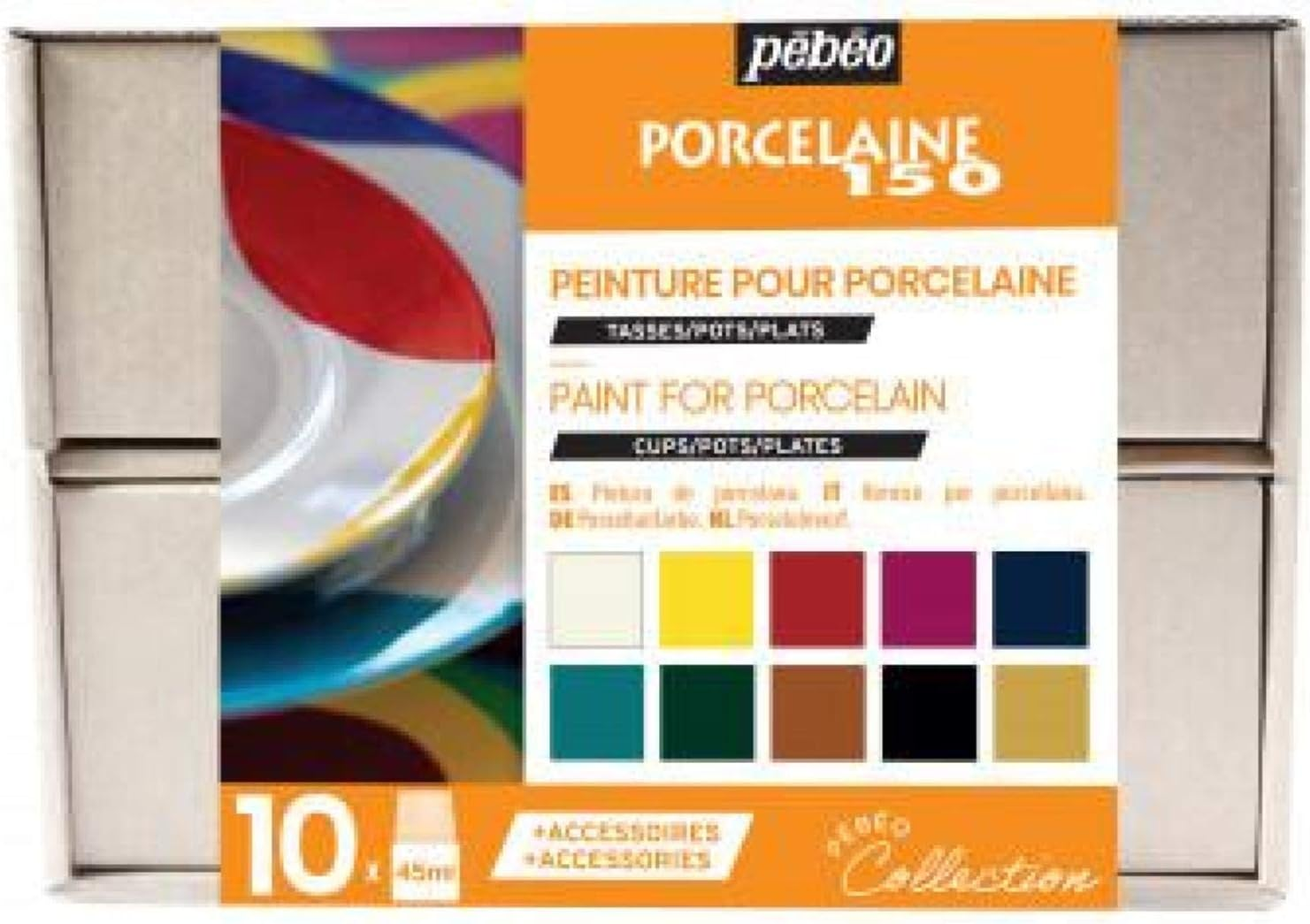Pebeo Porcelaine 150 Gloss Decorative Paint Bottle, Set a (6 X 20 Ml)