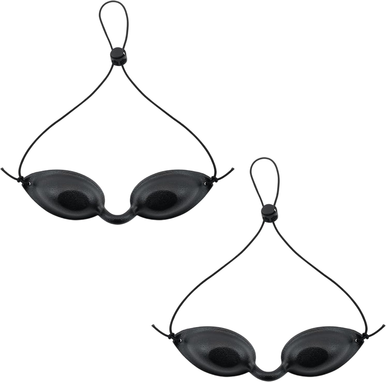 Infrared Light Therapy Safety Goggles - LED Glasses Eye Protection for IPL UV Treatments Sunbathing - Adjustable Strap Soft Silicone 2 Pcs with Transparent Glasses Cases Black