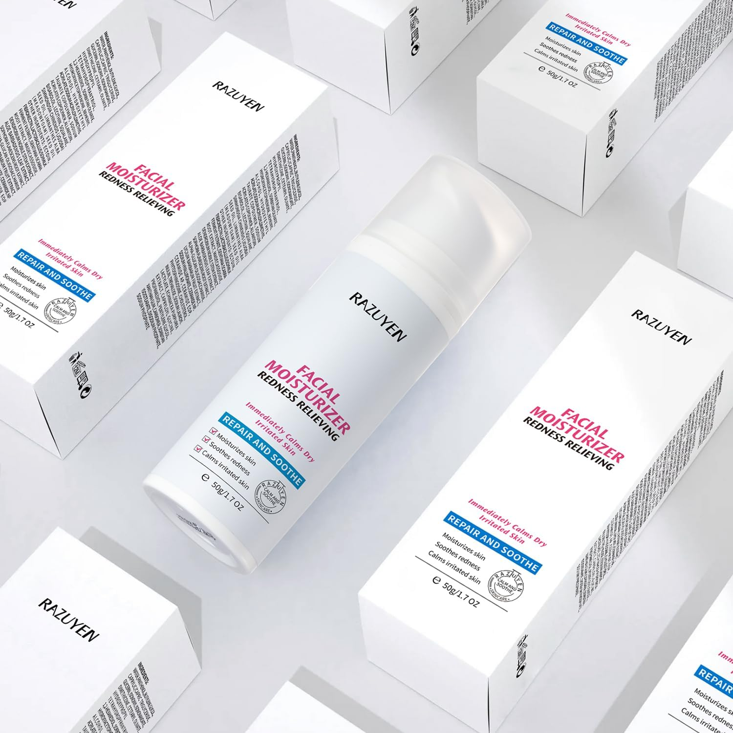 RAZUYEN Ceramide Moisturiser, Calm Face Cream for Sensitive Skin, Soothes and anti Redness Cream for Face Day and Night Skincare, Non Comedogenic, 1.7 Oz image number 1