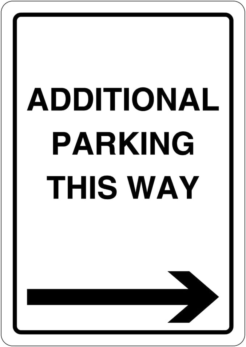 V Safety Additional Parking This Way - Arrow Right 297 X 210 Self Adhesive Vinyl Safety Sign image number 1