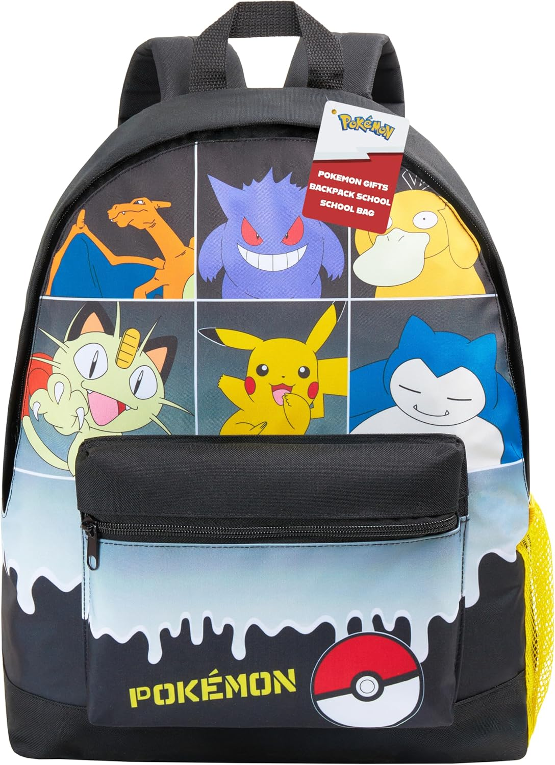 Pokemon Backpack for Kids Teenagers Pikachu Rucksack School Bag with Zipped Pockets Adjustable Straps Charizard Daypack for Travel Sports Anime Gifts