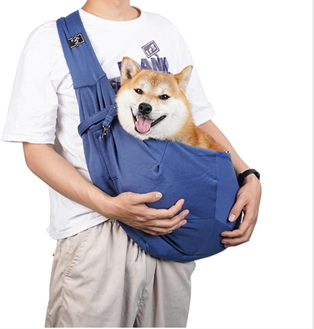 CYBERNOVA Small Pet Dog Cat Sling Carrier for 3-15Lbs, with Pocket,Hand-Free Pet Bag Dog Cat Puppy Carry Bag for Travel and Walking Outdoor (Pink)