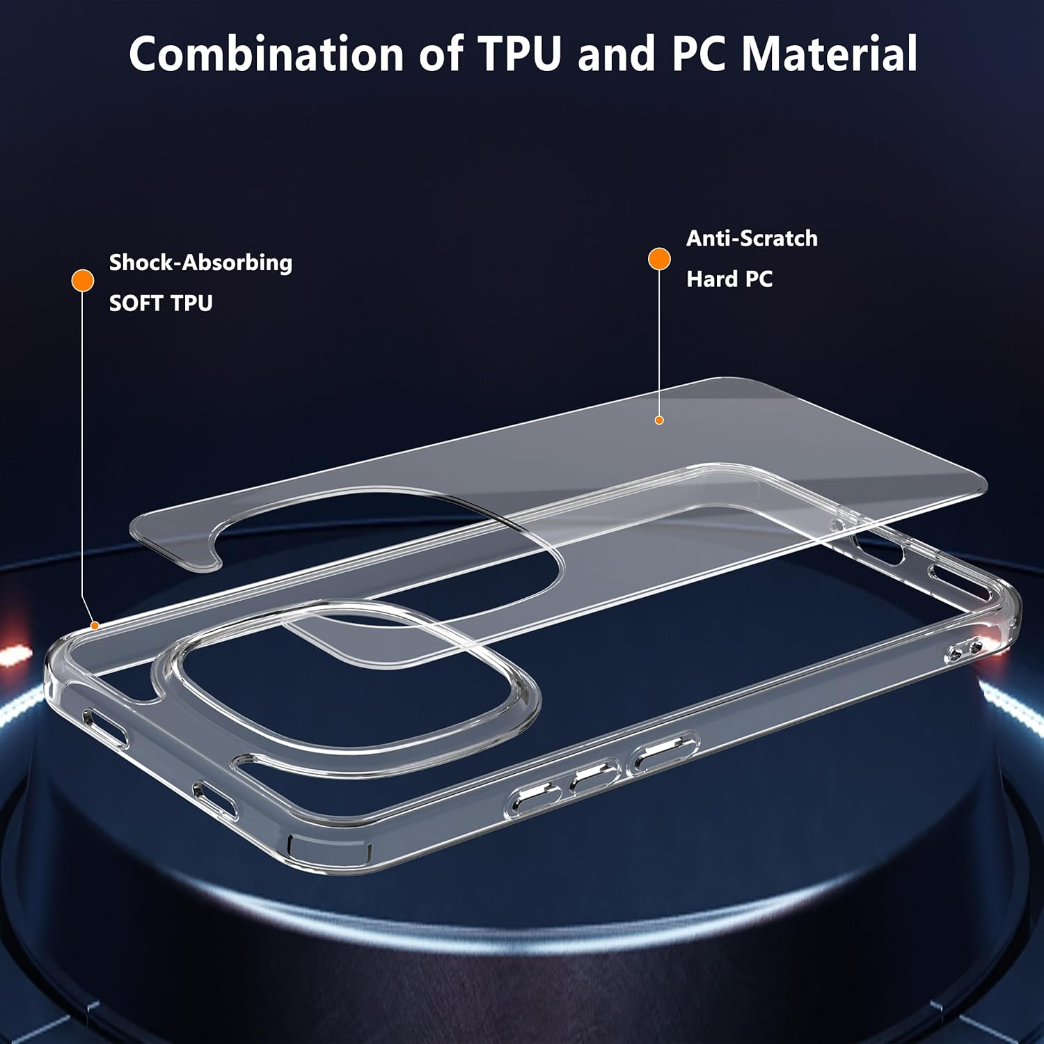 Anoowkoa Mobile Phone Case for Xiaomi Redmi Note 15 Pro 5G Case Cover [Shockproof TPU and PC Hybrid Transparent Mobile Phone Case] Thin Transparent TPU Protective Case - Redmi Note 15 Pro image number 2