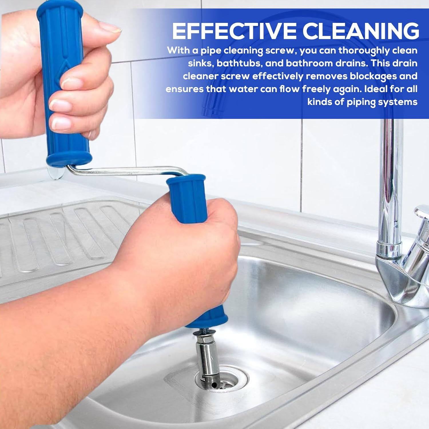 Pipe Cleaning Spiral 5 M Diameter 12 Mm, Drain Cleaner Spiral, Spiral Drain Pipe Cleaning with Electric and Manual Adapters, Drain Spiral Pipe Cleaning Shaft, Pipe Cleaner Pipe Cleaning Device image number 3