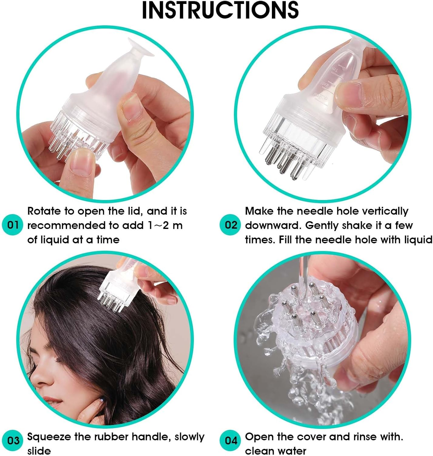 YUXIANLB 1 Pcs Hair Oil Applicator Scalp Oil Applicator Tool Essential Serum Liquid Massage Comb Scalp Quick Efficient Apply Brush Scalp Massager for Hair Growth Scalp Precise Control Men Women