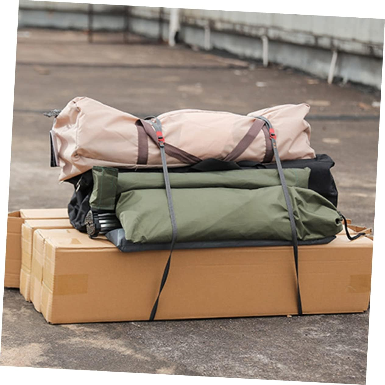 MOBUTOFU 2Pcs Binding Rope for Camping Luggage Tie down Straps Quick Release Buckle image number 2