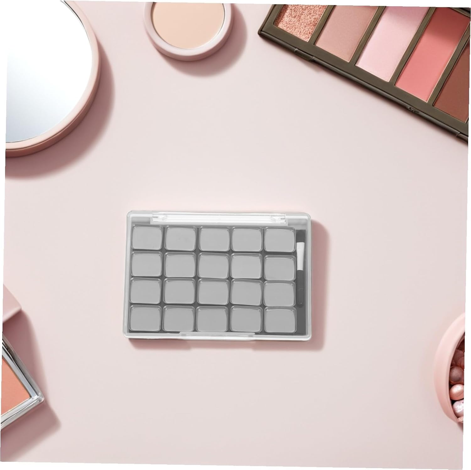 WESIEVYA Palette Organizer Empty Magnetic Eyeshadow Palette Magnetic Eye Shadow Disk Empty Eyeshadow Container Makeup Mixing Plate Household Tray Palatte Transparent