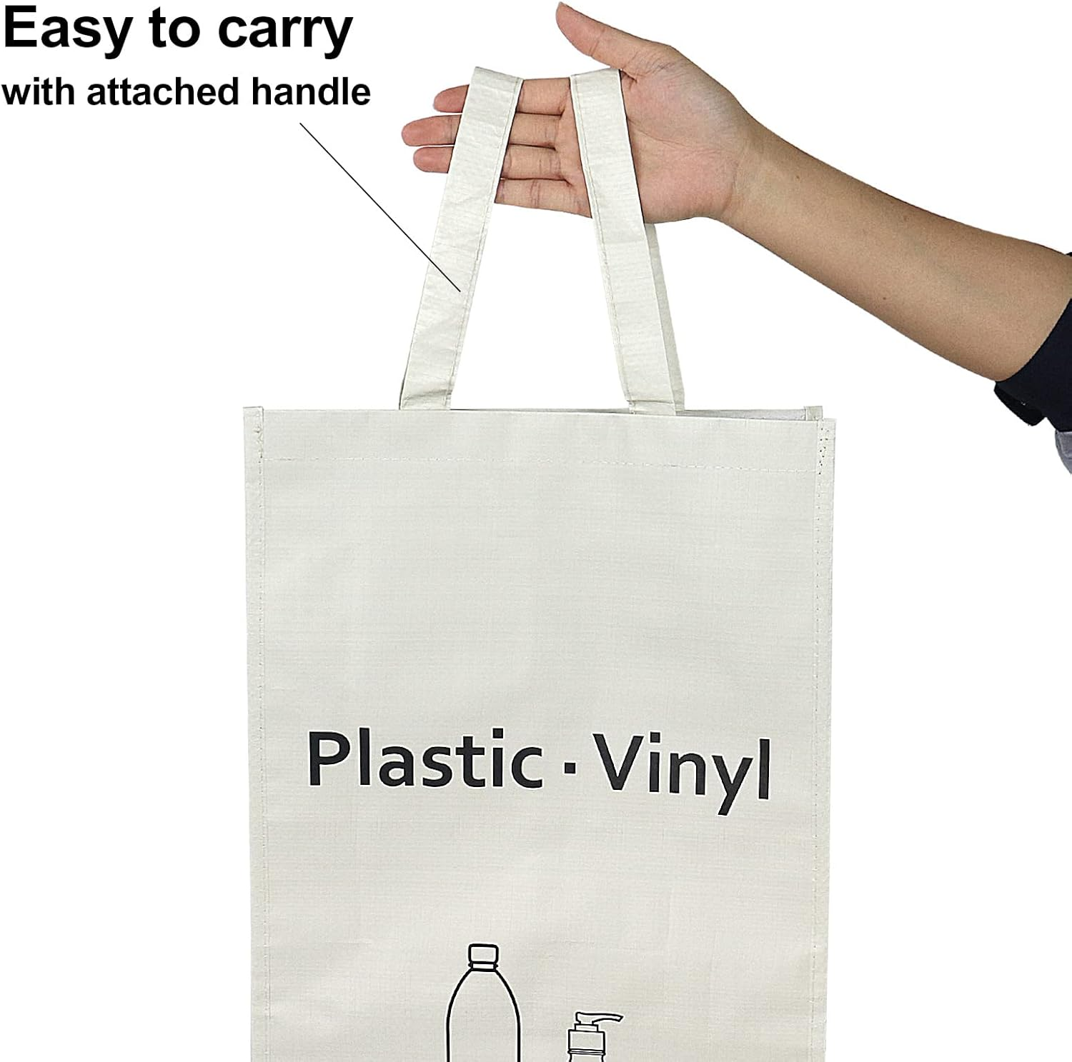 JIALAI Home 2 Pack Separate Recycling Waste Bin Bags, Recycle Bins for Kitchen Home - 28 Gallon Trash Bin, Recyclable Waste Trash Sorting Organizer, Durable, Washable, Affordable Recycle Bags image number 4