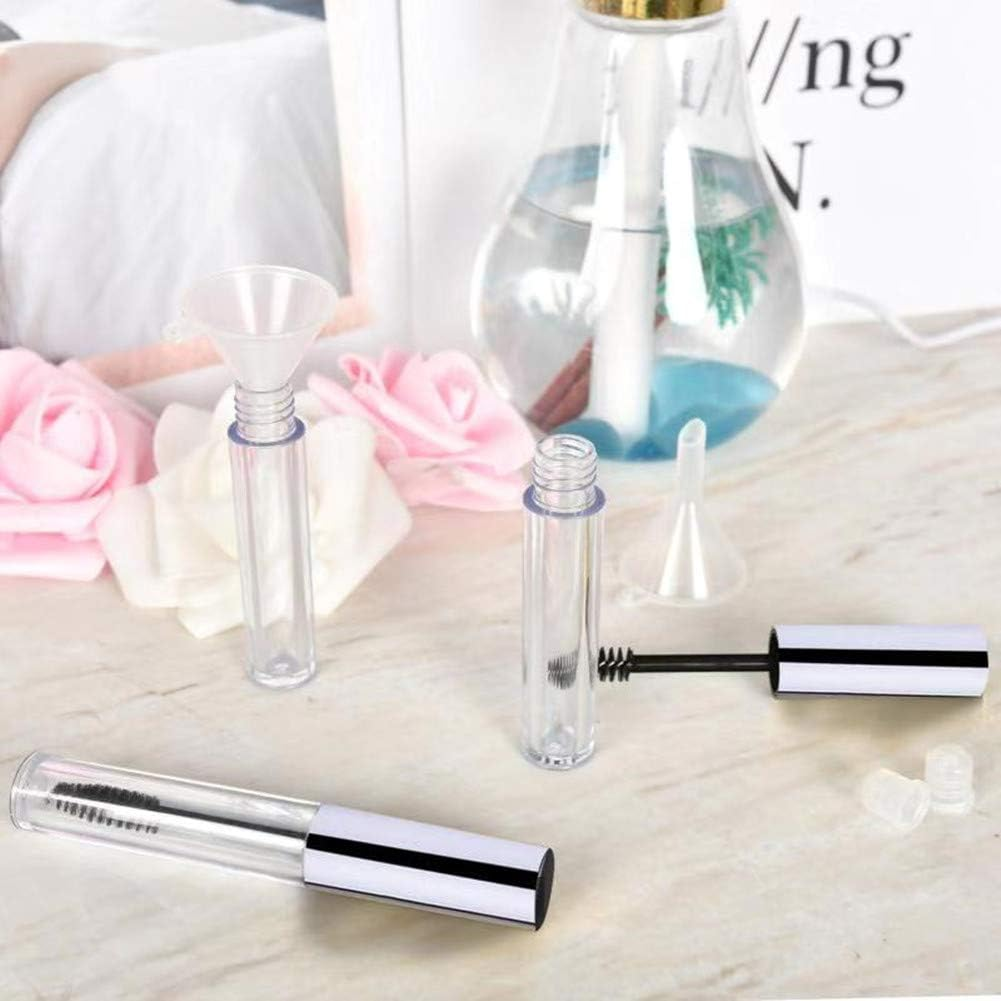 Ideal Swan 10Pcs 4Ml Empty Mascara Tube and Wand, DIY Mascara Container with Cap,Eyelash Tubes Vials Bottle with Rubber Inserts and Funnels Kit for Castor Oil