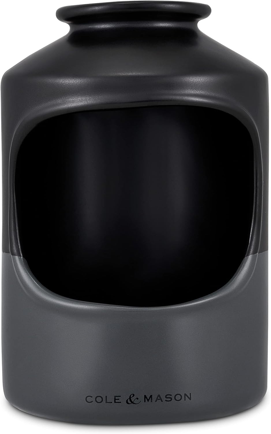 Cole & Mason Strethall Black/Grey Salt Pig, Kitchen Organisation, Seasoning Storage Pot/Salt Cellar, Ceramic, (H) 163 Mm X (D) 110 Mm, Salt Not Included image number 2