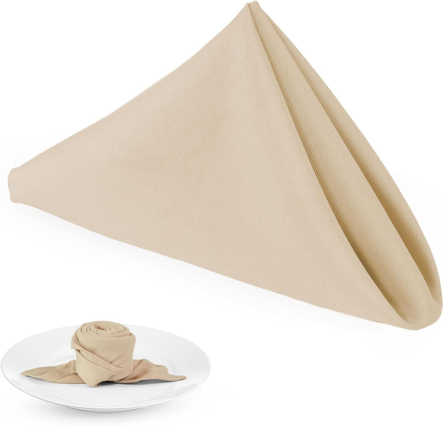 PLOYMONO Fuchsia Heavy Duty Cloth Napkins - 17 X 17 Inch Solid Washable Polyester Dinner Napkins - Set of 8 Napkins with Hemmed Edges - Great for Weddings, Parties, Banquets Dinner & More