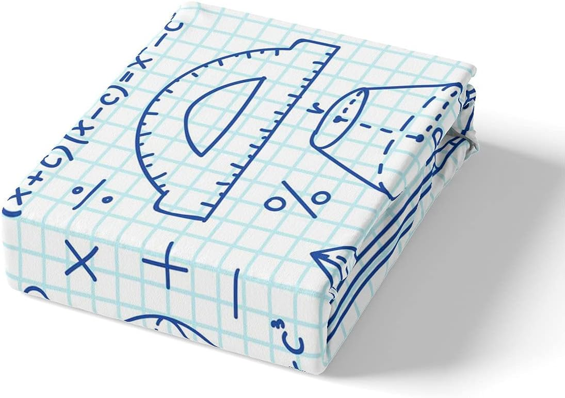 Red Greenmath Equation Comforter Cover 155 X 220 Cm, Mathematics Geometric Formula Bedding Set for Boys Girls Science Students School Educational Grid Duvet Cover Set Dorm Decor Blue - Pattern 24. image number 3