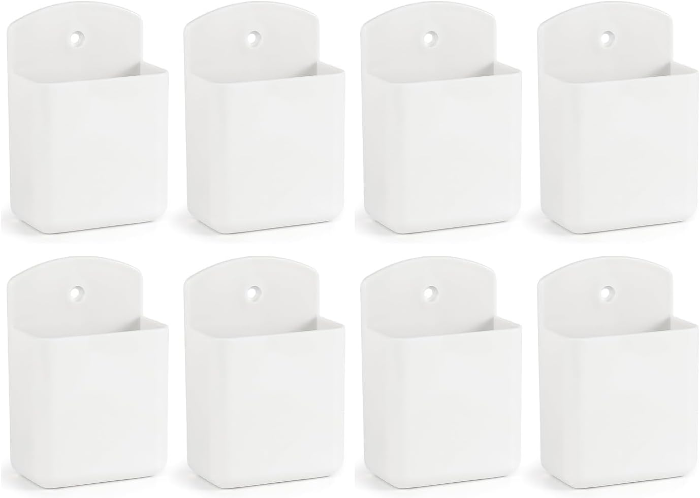 8 Pcs Remote Control Holder Wall Mount, TV Controller Holder, Self Adhesive Remote Holder, Wall Pen Holder Storage Accessories for Home Office School (White) image number 3