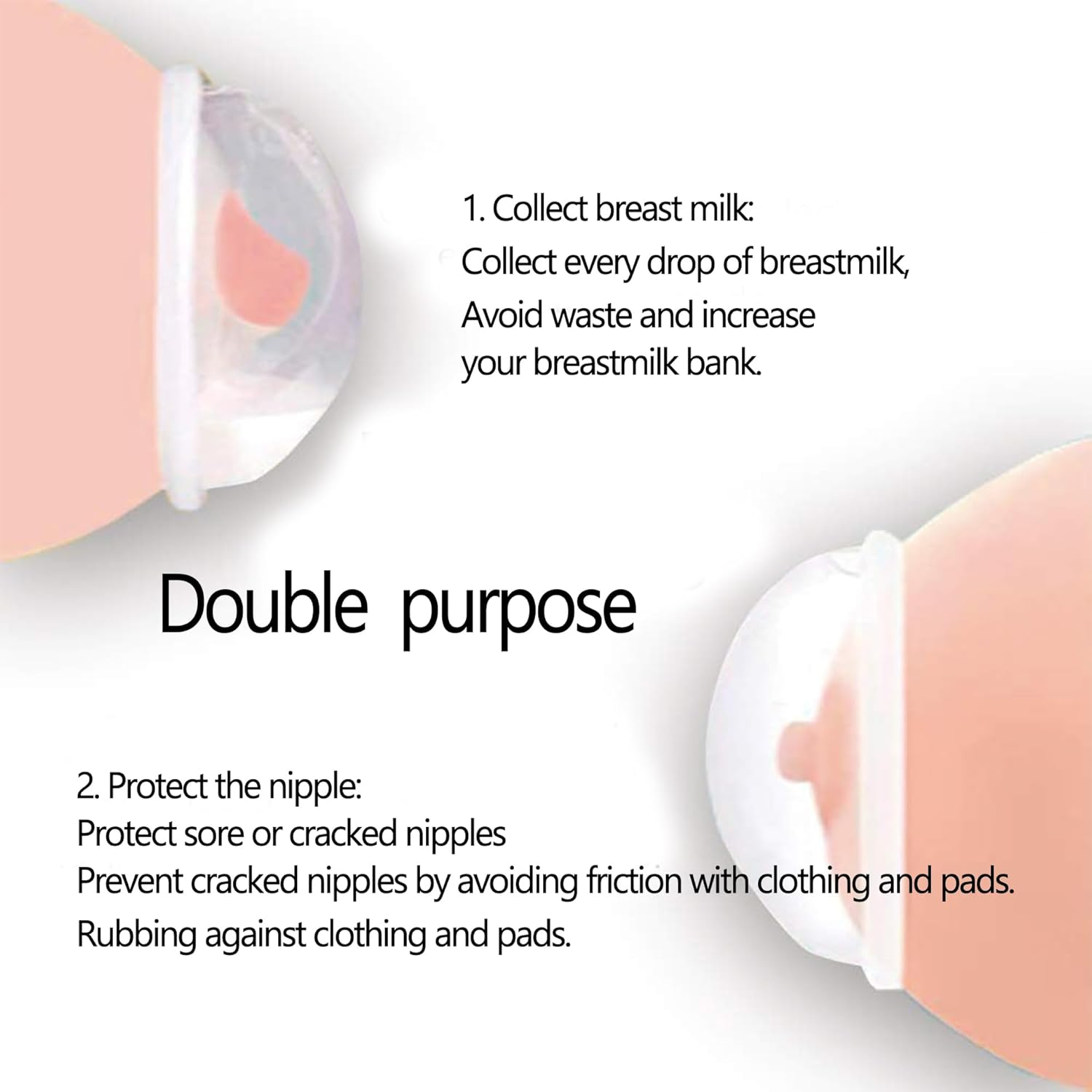 WADY 2Pack Milk Collector, Ladybug Milk Collector, Silicone Breast Milk Collector,Breast Shells Nursing Cup,Milk Collectors for Breastfeeding,Extra-Soft and Reusable Nipple Shells Protect Sore Nipples image number 3