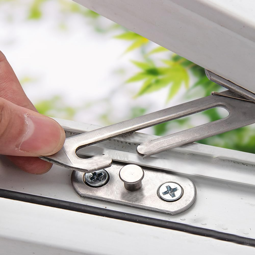 KOVOSCH 4 Pairs Window Restrictors Locks,Window Restrictors for Upvc Windows,Stainless Steel 304 Security Lock Child Lock,Restrictor Catch Safety Catch with Screws image number 2