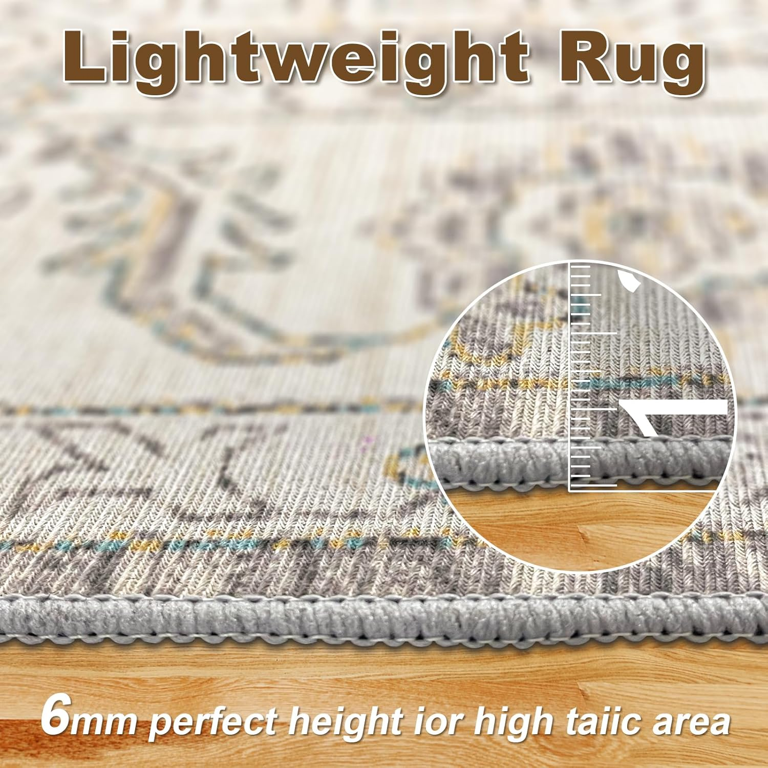 TFMODBFA 200X300Cm Large Area Rug Livingroom Rugs, Non-Slip Washable Rugs Vintage Carpet Mat 6&times;9 Indoor Rugs Modern Soft Abstract Rugs Home Decor(Gray-White) image number 6