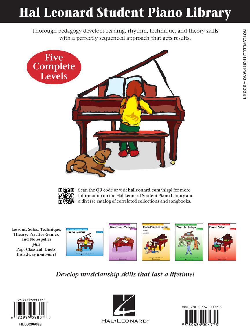 Notespeller for Piano - Book 1 Hal Leonard Student Piano Library Beginner Piano Method Treble and Bass Staff Note Reading Activities image number 4
