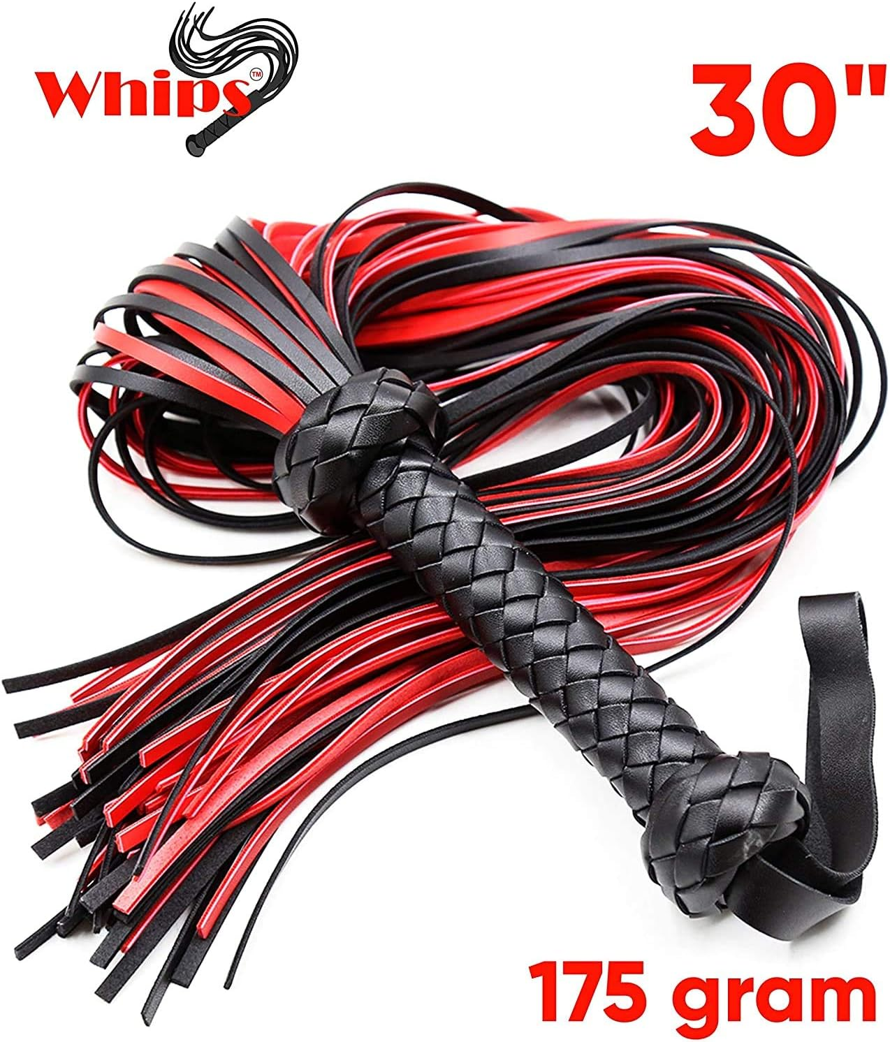 Whip Horse Red Leather 30" - Equestrian Horse Whip - Riding Horse Whip image number 1
