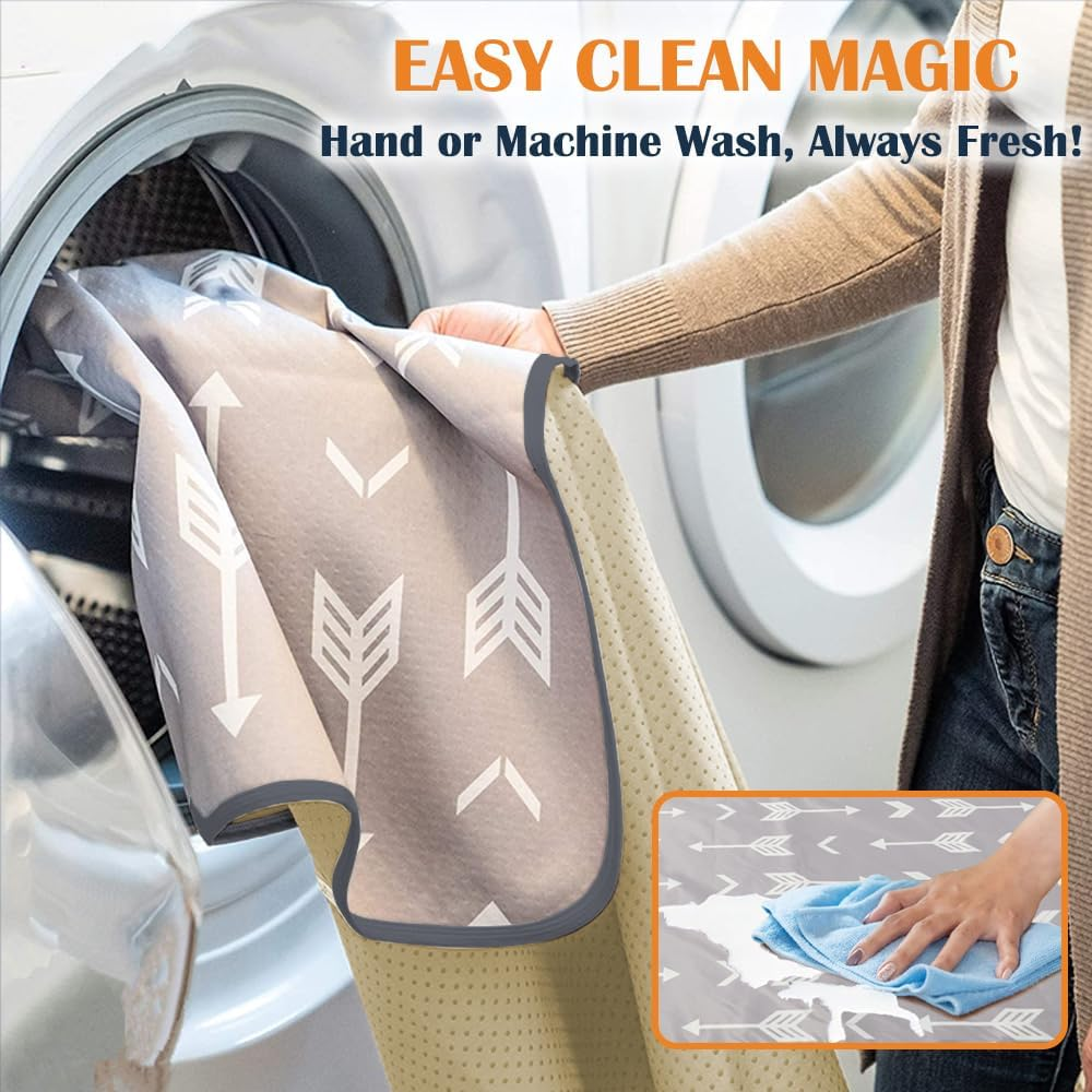 Baby Highchair 130 * 130Cm(51"*51") Splat Floor Mat Anti-Slip Floor Mat Waterproof Baby Playing Square Mat(Gray Arrow-Square) image number 5