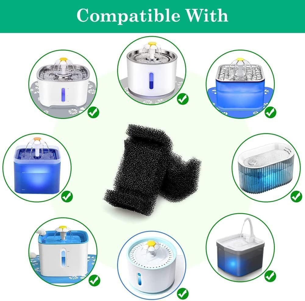 Sponge Filter for Cat Fountain, Drinking Fountain, Foam Filter, Pack of 8 Replacement Pet Fountain, Foam Filter, Cat Drinking Fountain, Sponge Foam Filter, for Pet Dog Cat Fountain image number 4