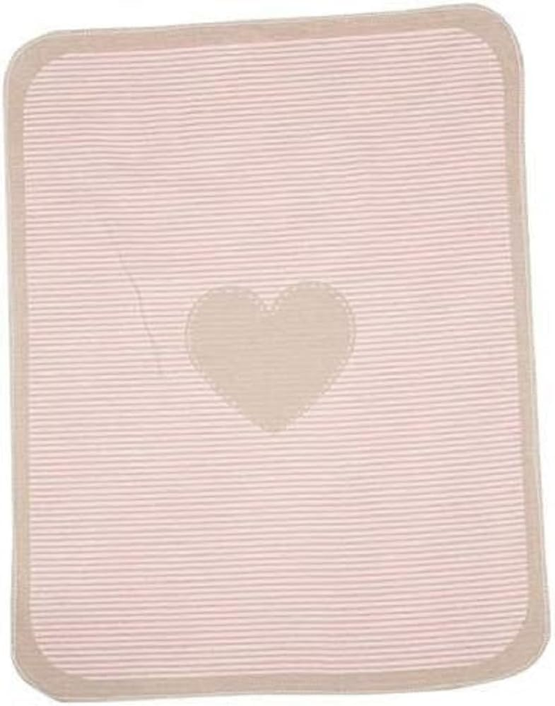 David Fussenegger Heart & Stripes Juwel Bassinet Blanket, Blush Pink image number 3