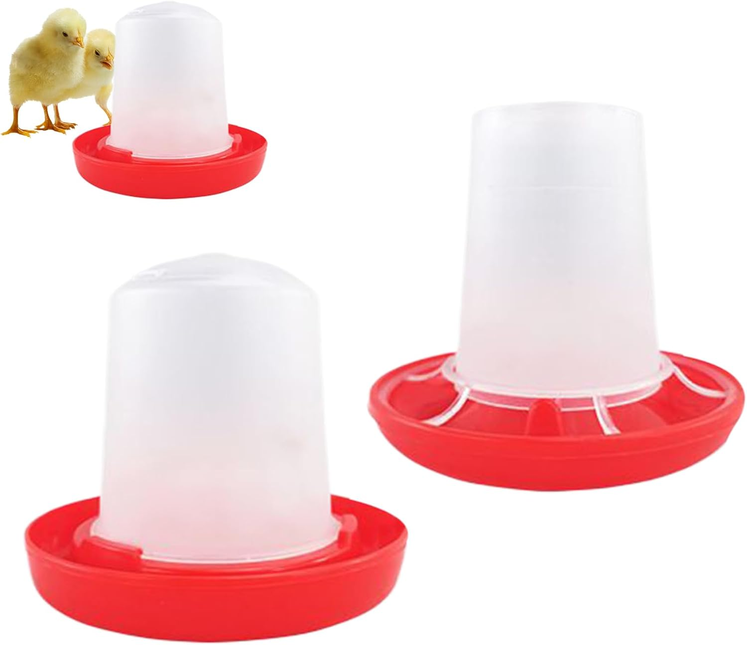 Chick Feeder - Automatic Poultry Waterer - Duckling Supplies for Family Farm Backyard Barn Outdoor Indoor Friends Baby Chicks
