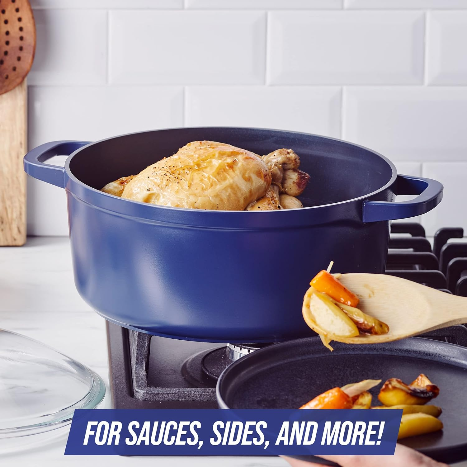 Blue Diamond Cookware Big Batch Ceramic Nonstick Dutch Oven, 5.5QT image number 5
