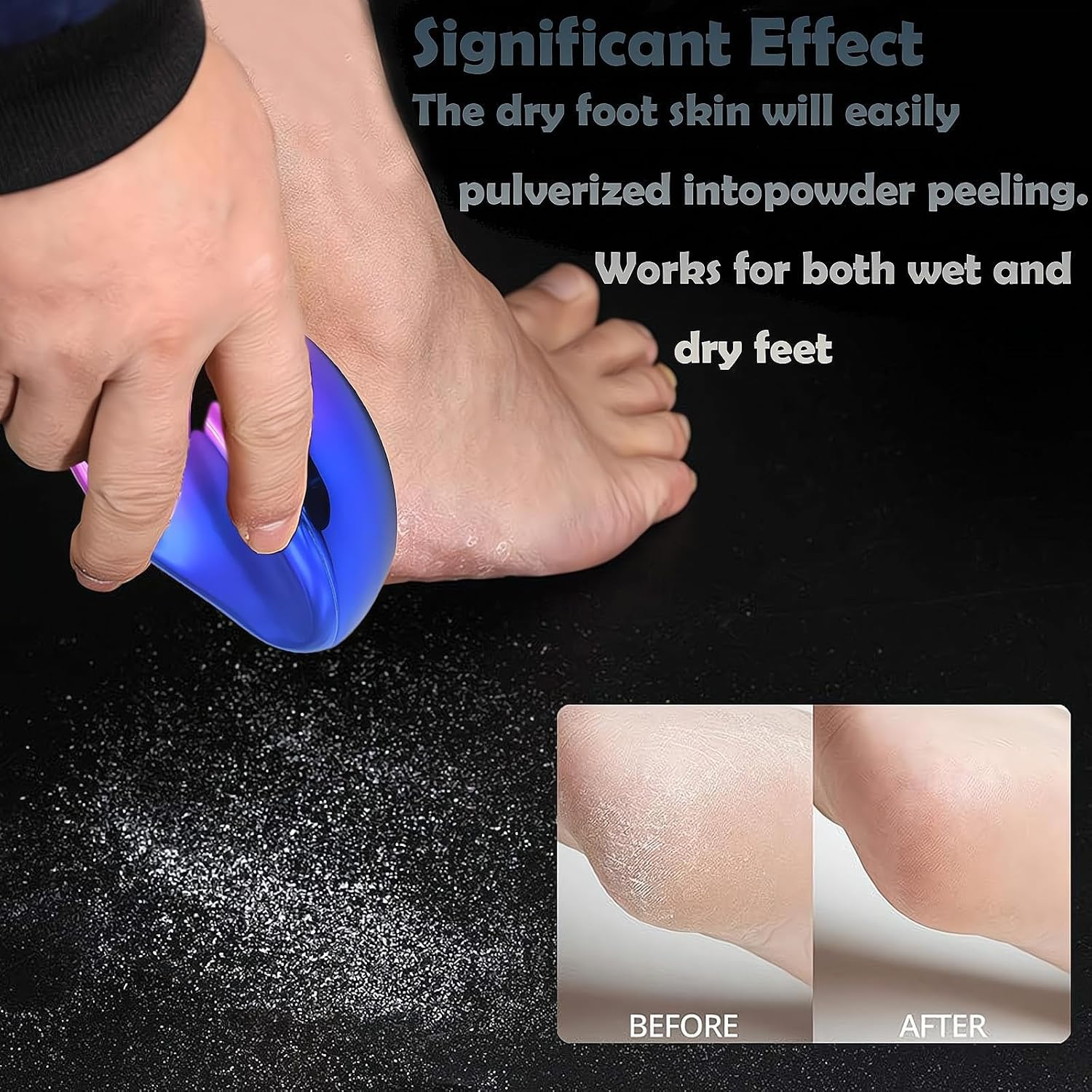 REGODI Glass Foot File Callus Remover, Nano Crystal Pedicure Tool for Cracked Heel, Portable & Travel-Friendly Golden Shine Foot Scraper image number 2