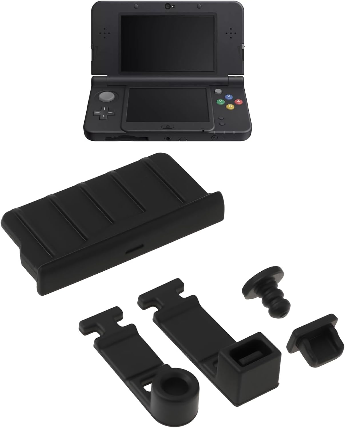 LT Easiyl 2 Sets Game Console Card Slot Silicone Plug Compatible with New 3DS 3DSLL XL 3DS 2DS Black image number 5