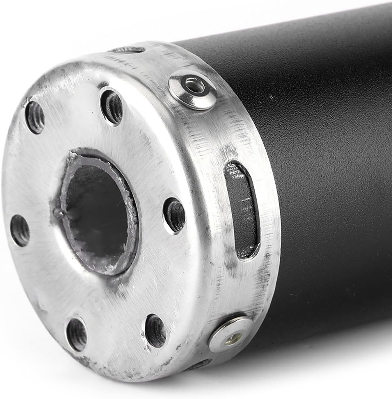 Generic Stainless Steel Exhaust Muffler Silencer 20Mm/0.8In Modified Parts for 2 Stroke Motorcycle High Strength Noise Reduction Stylish Design (Black)