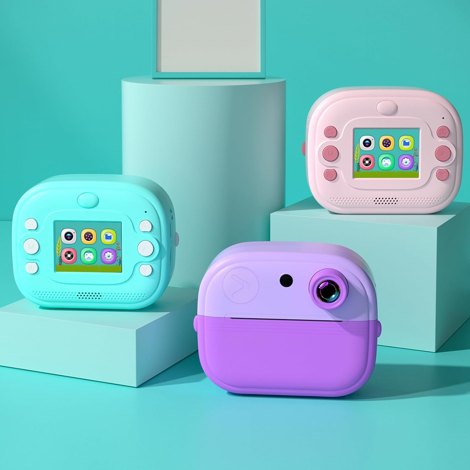 Xinyee Kids Camera Instant Thermal Printer 2.0 Inch Screen Photo Printer 48MP Rear Camera Support Timer Shooting Video Recording Thermal Inkless Printing with 1 White Print Paper Toddler Learning Toy image number 4