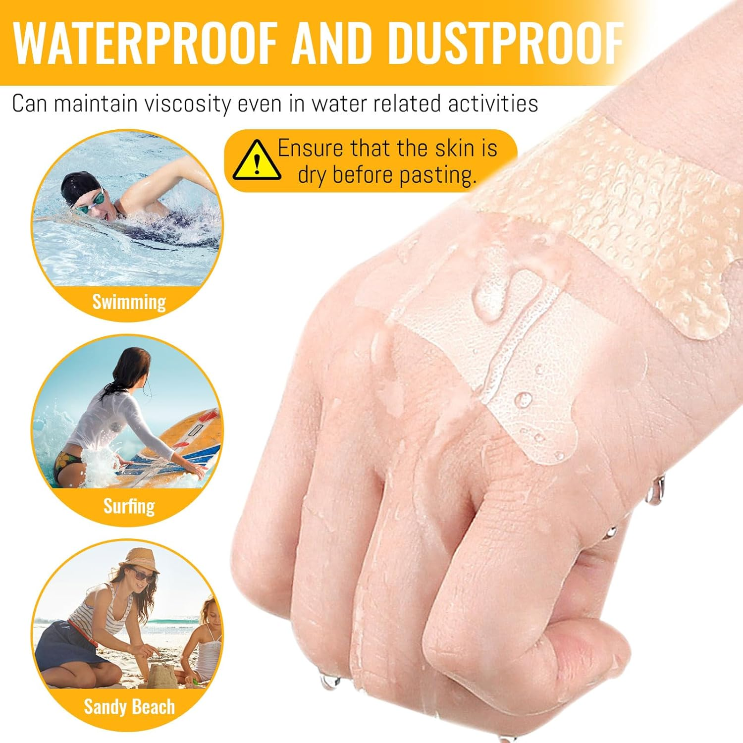 120 Pack Blister Bandages for Feet, Blister Prevention Pads for Heel Toe Finger, Waterproof Invisible Heel Protector Cushion Tape, Care Travel Essentials, Clear - 120 Pack - Clear image number 2