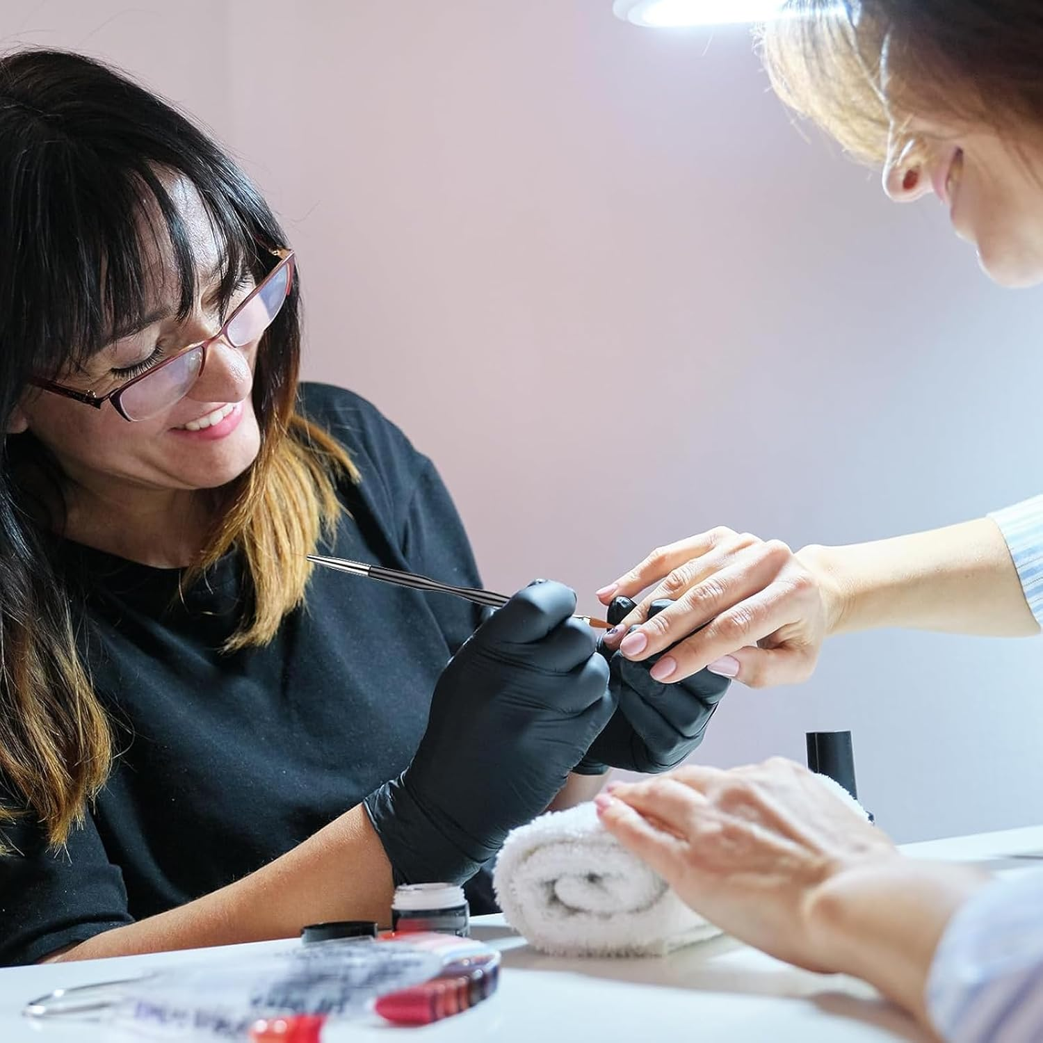 Zynewa 2-Piece Set Nail Brush (6 Pieces), Dual End Nail Art Pen Brush, Gel Brush for Nails, Nail Brush Set for Gel Nails, for UV Gel Nail Design image number 5