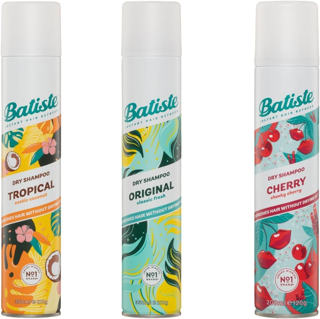 Batiste Extra Fruity Fragrance Dry Shampoo Collection - 4 Pack Includes 1X Batiste Tropical 350Ml + 1X Batiste Original 350Ml + 2X Batiste Cherry 200Ml Dry Shampoo image number 2