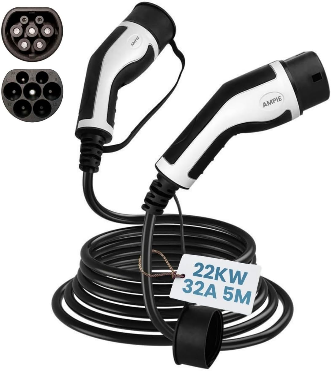 AMPIE Type 2 Electric Vehicle Fast Charging Cable | 22KW | 32A | 3 Phase | 5 Meter image number 3