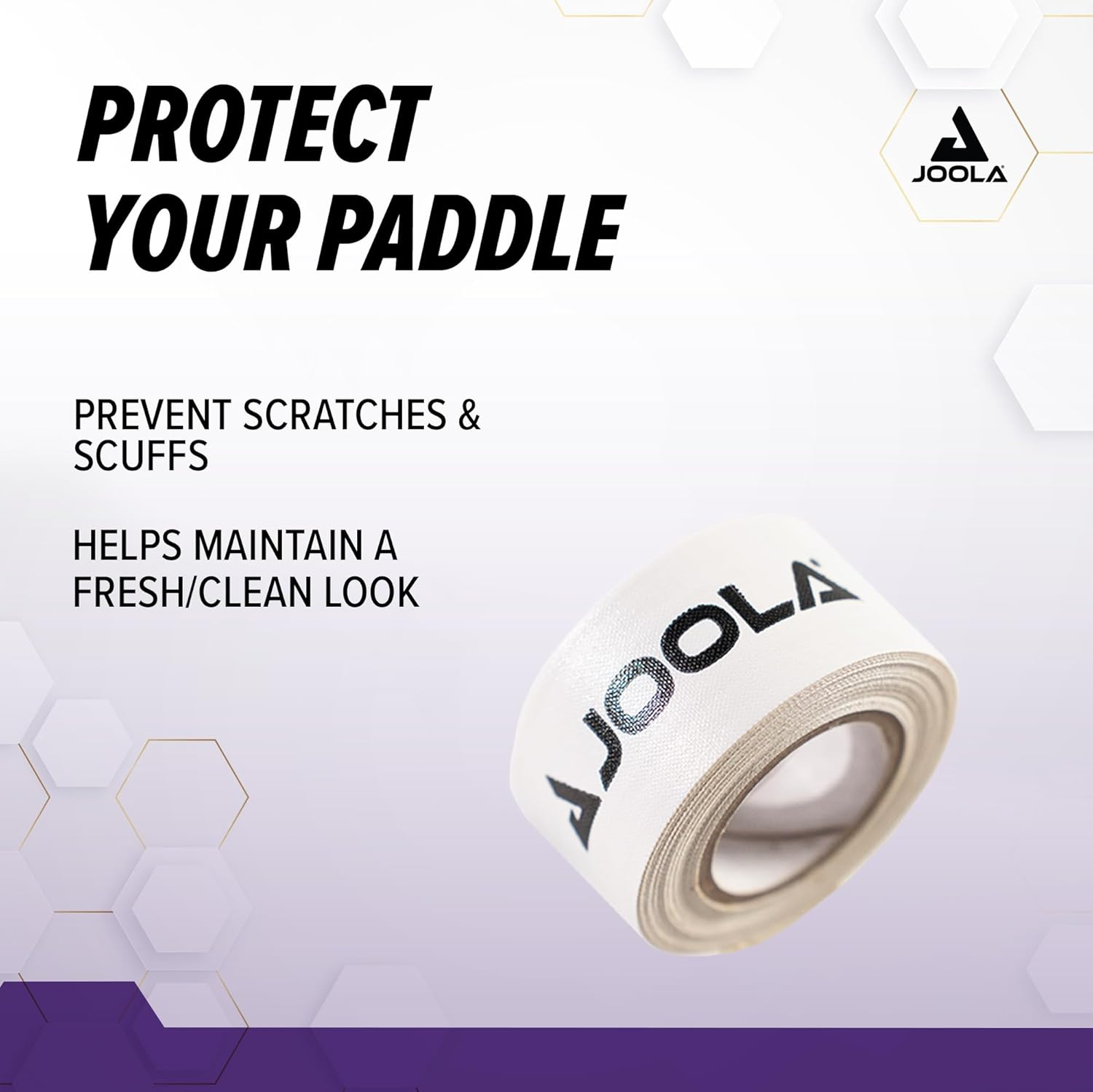 JOOLA Pickleball Paddle Edge Tape - Protects Edge Guard & Covers Lead Tape for Pickleball Paddles - Fits Any Brand & Most Sizes of Pickleball Rackets - 5 Meter Extra Long Roll for 6 Racquettes