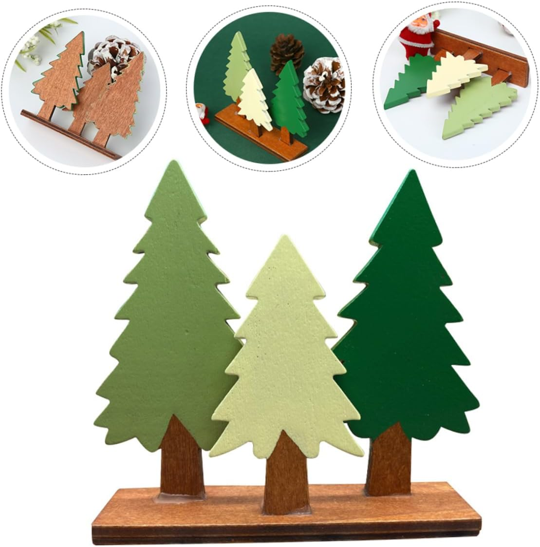 1Pc Chic Wooden Pine Tree Decoration for Festive Parties Adorable Imitation Pine Tree Decor Creative Boys and Girls Imagination Christmas image number 4
