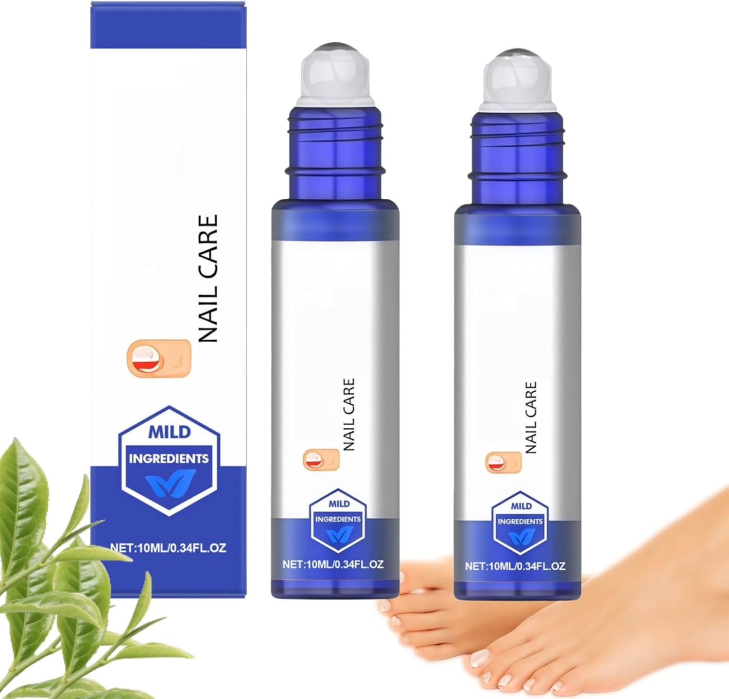 Tea Tree Nail Care Solution, Softener for Thick Toenails,Strengthener for Damaged& Weak Nails, 8-Hour Night Renewal for Toenail & Fingernail, Fast-Drying Formulation & Easy to Use (2)