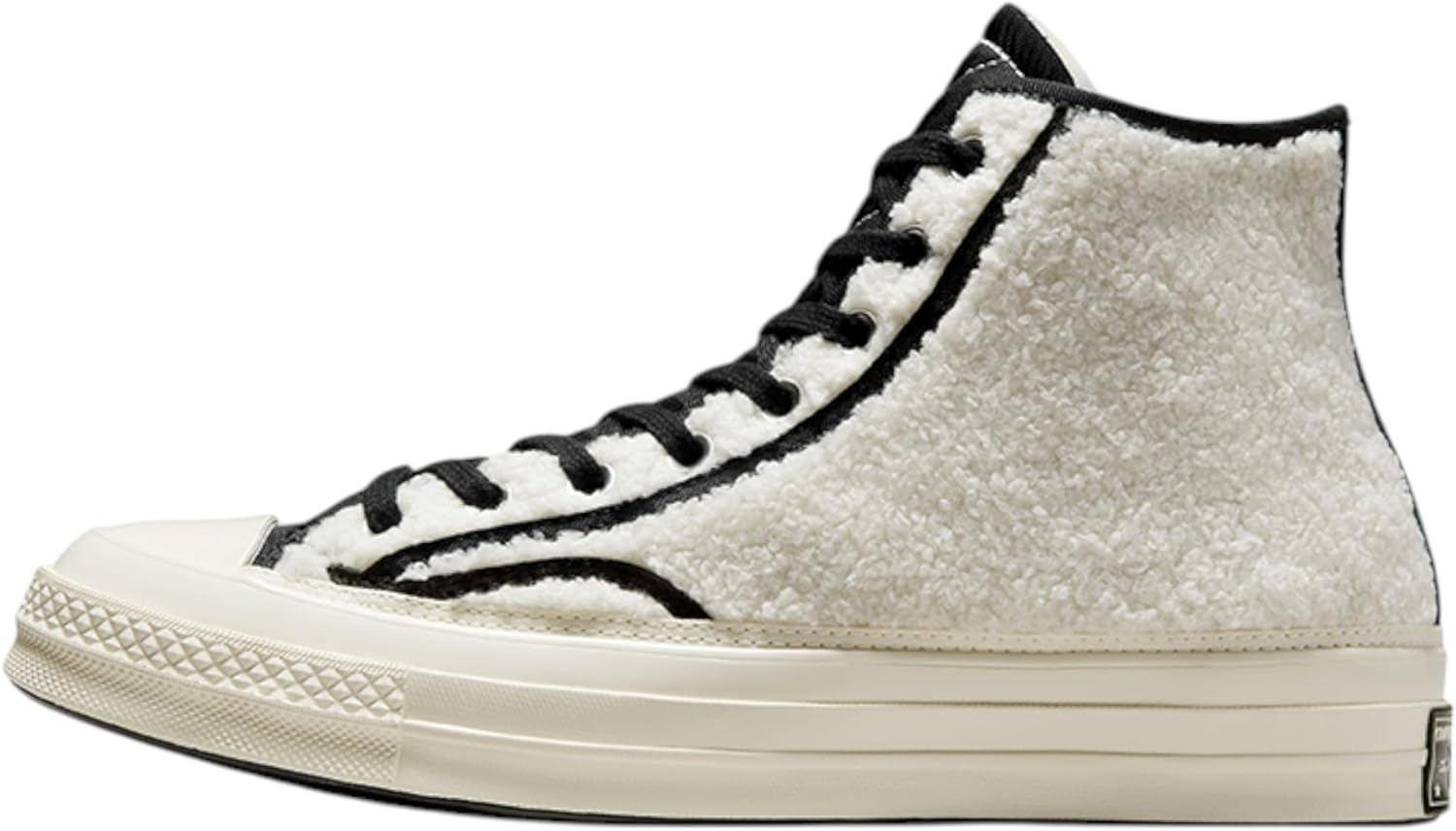 Converse Unisex Chuck 70 Cozy Utility Sherpa High Top Shoe Egret/Black/Egret 11 image number 1