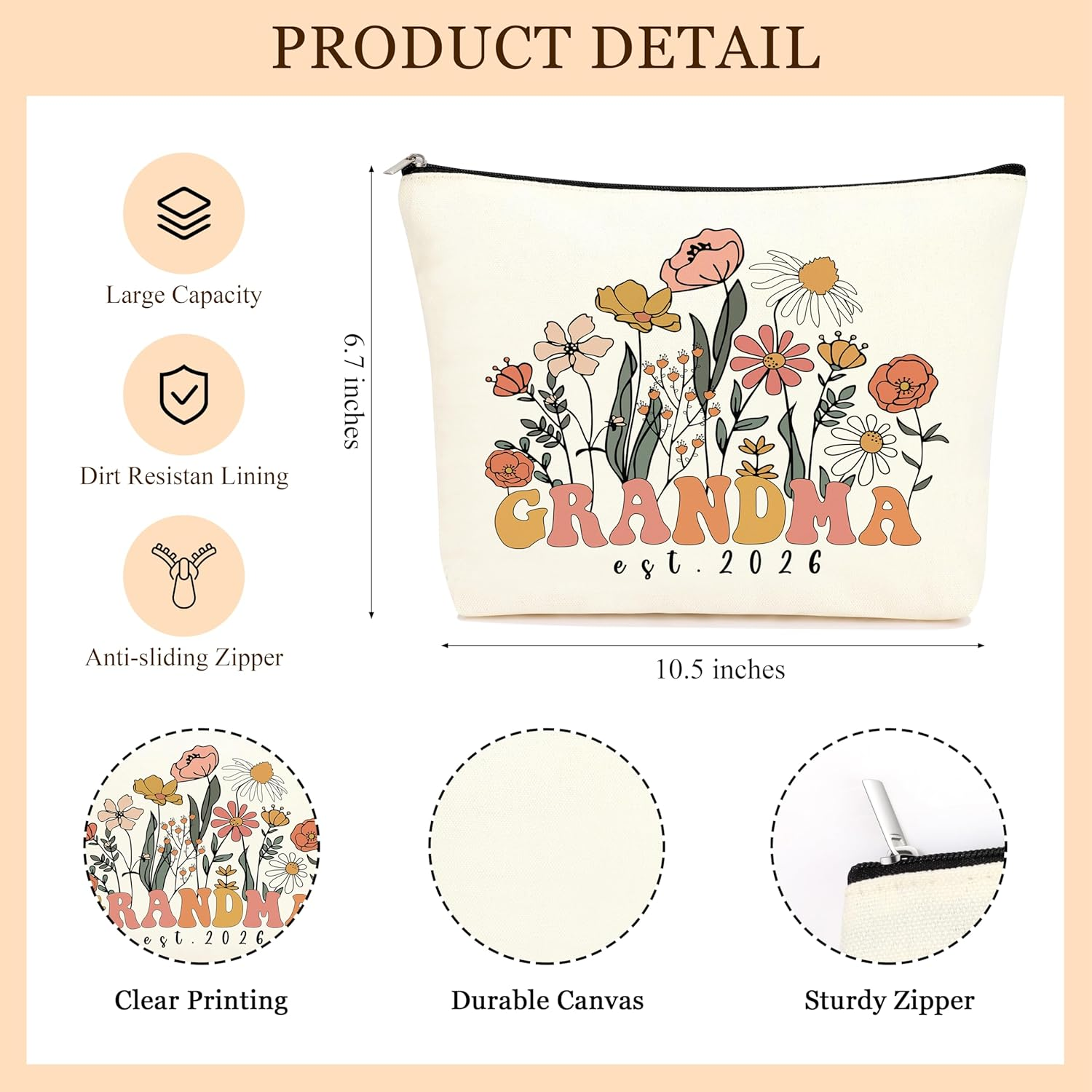 Joycuff New Grandma Gifts First Time 2025, Promoted to Grandma Est 2025 Pregnancy Announcement Gift 1St Time Grandparent