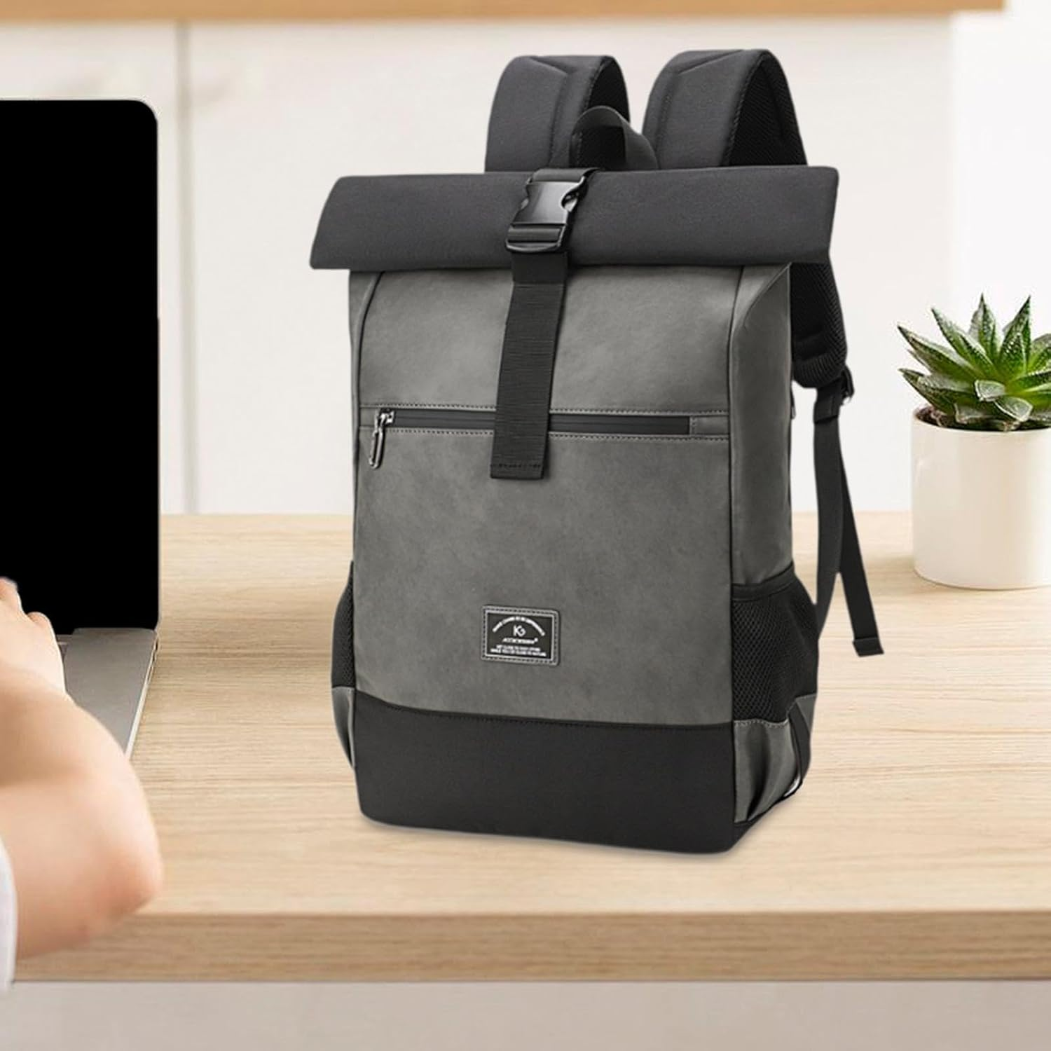 STARTIST Roll Top Backpack Laptop Backpack for Women Men Laptop Bag Casual Daypack Roll Top Rucksack for Hiking Weekender Sports Work image number 4