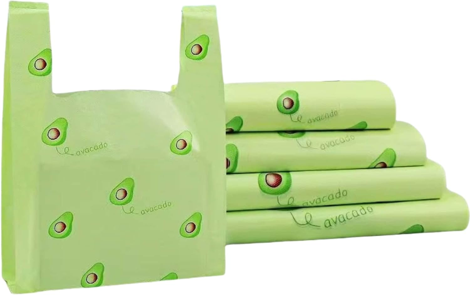 HOLADAWN 100 Pack Reusable Plastic Shopping Bags with Handles, 30X50Cm Grocery & Trash Bags for Small Business & Restaurants