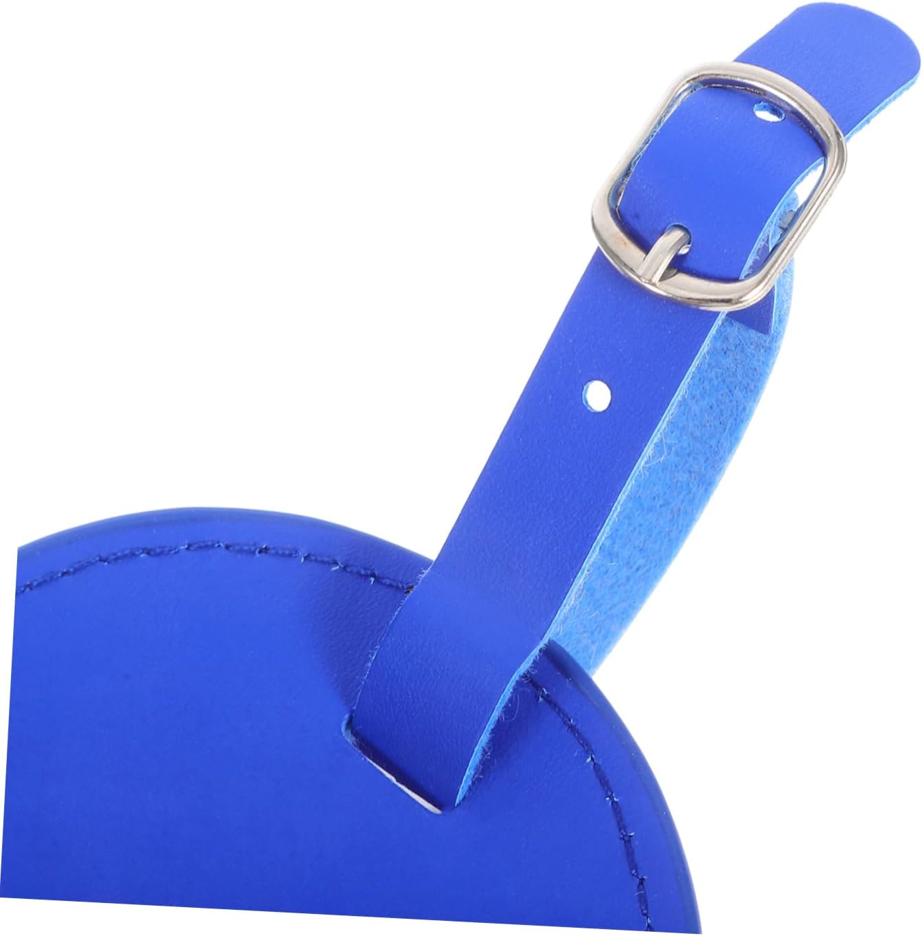 TOGEVAL 4Pcs Orange Luggage Tags round Leather Travel Tags Address Card for Suitcases image number 2